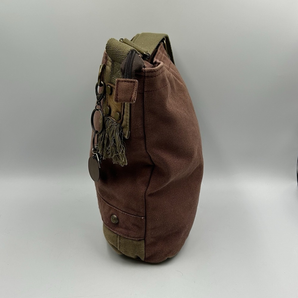 CHALA Patch Crossbody Shoulder Messenger Bag Handbag Purse Olive Khaki Plum EUC‎ - Picture 14 of 16